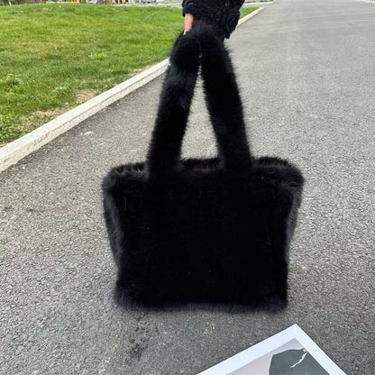 Designer Fluffy Plush Shoulder Bag